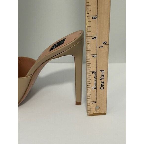 LITA by Ciara Mule Sandals Square Toe Stiletto Heels Leather Beige 42/11 NIB - Picture 4 of 9